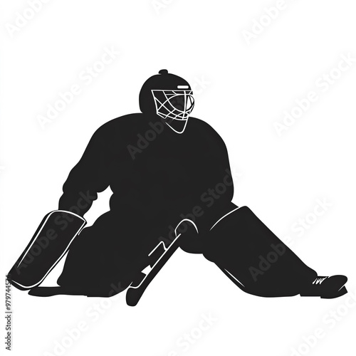 Hockey Goalie Silhouette, I...