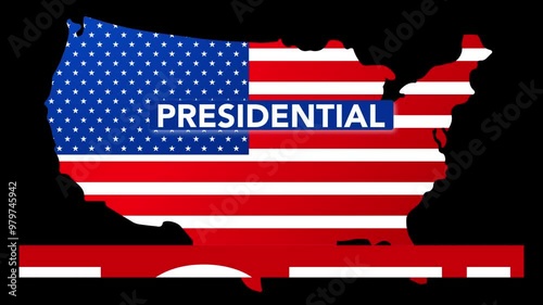 Map US Presidential election animation isolated by the alpha channel. 