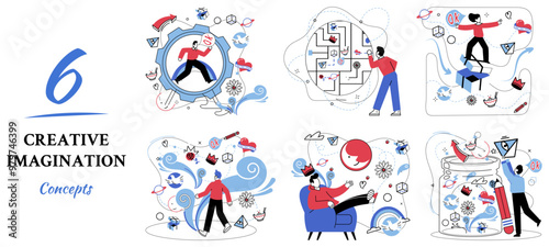 Cognitive skills vector illustration. Thoughtful contemplation is compass guiding expedition into uncharted territory exploration Pondering is gardener nurturing seeds curiosity in fertile soil