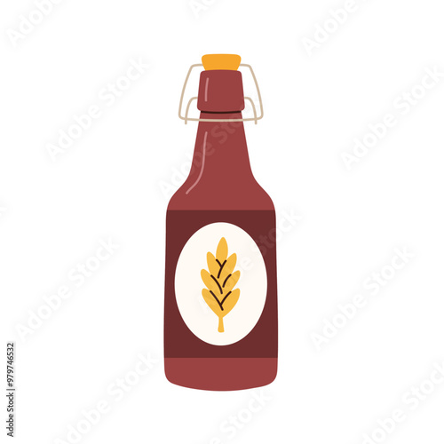 Illustration of a beer bottle isolated on a white background