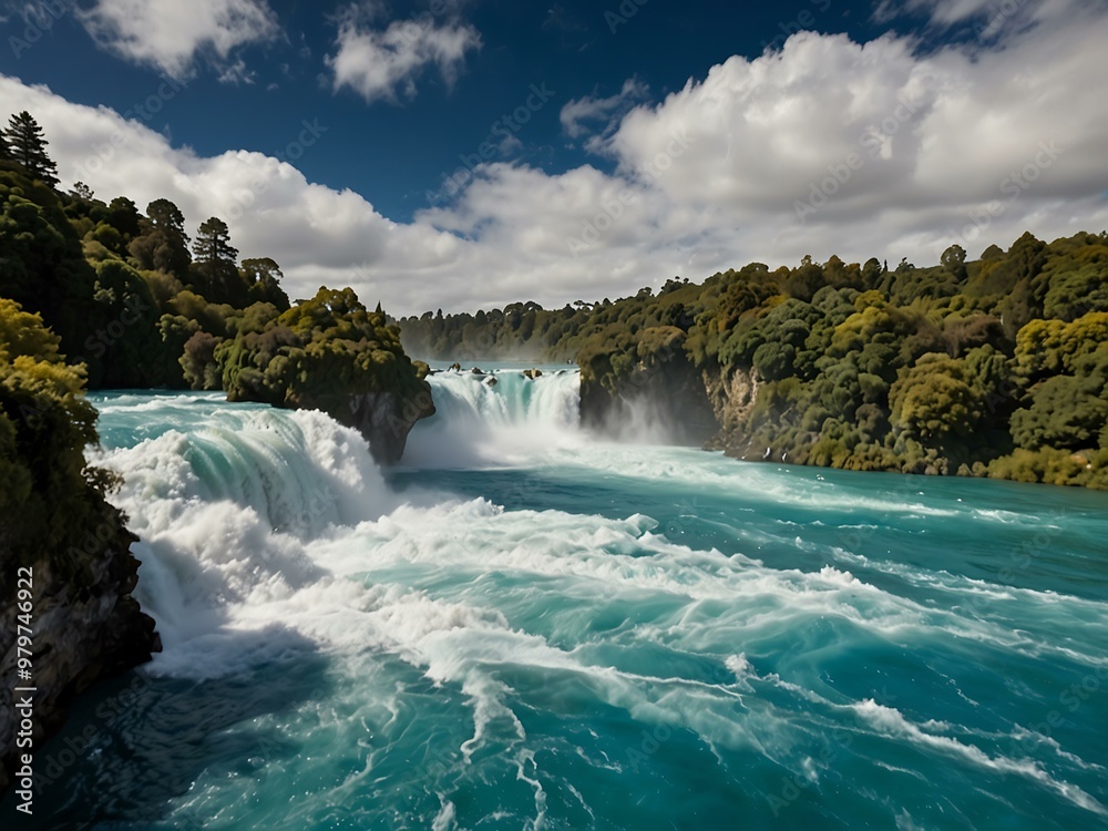 Huka Falls on the Waikato River. Huka Falls on the Waikato River.