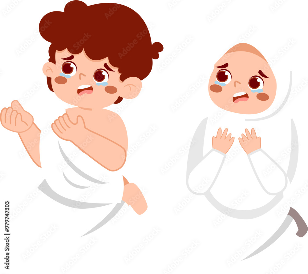 Muslim Kid with Ihram Clothes Muslim Kid with Ihram Clothes