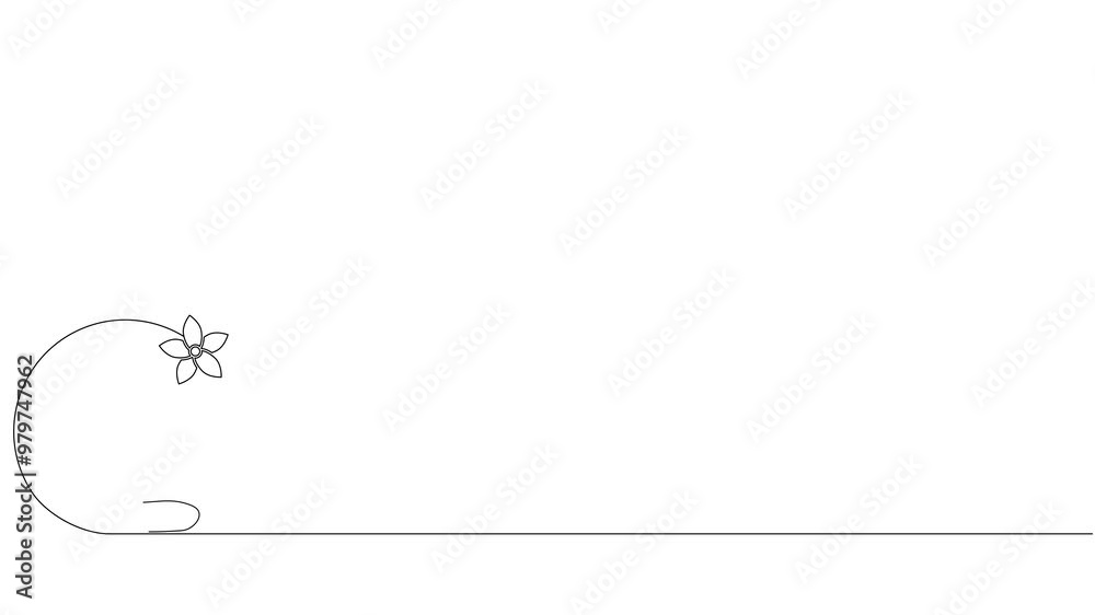 Self drawing animation with continuous line draw.  Abstract stack of hot stones, SPA logo, massage on white background for your  design. Video. MP4. 4K