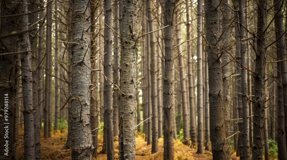 Obraz premium trees in a cedar forest generative ai