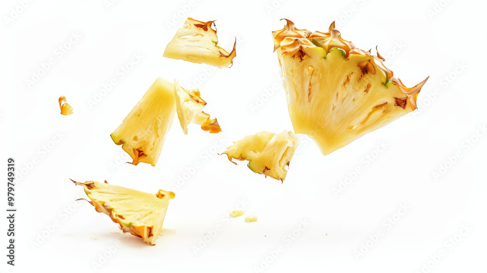 pineapple slices on white background pineapple slices on white background