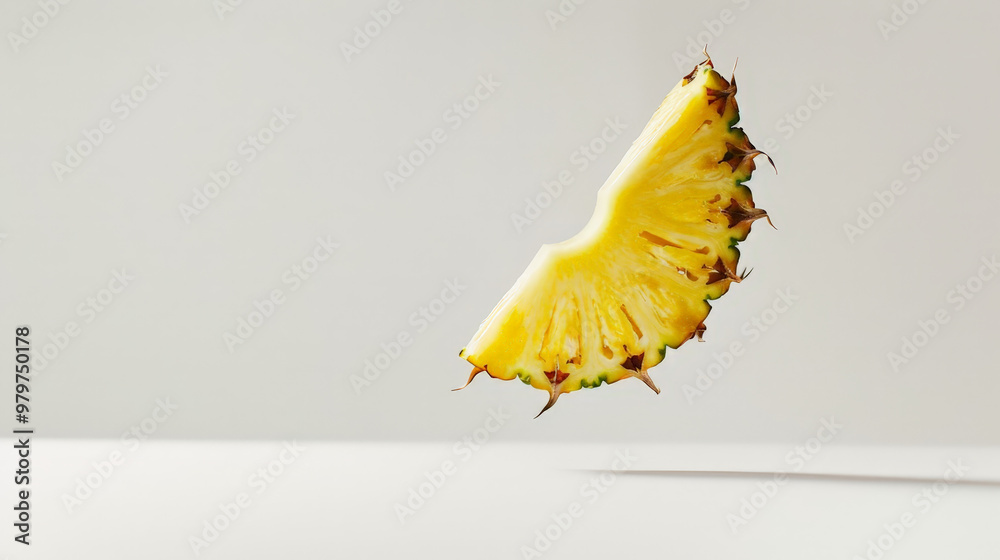 Naklejka premium pineapple slices on white background