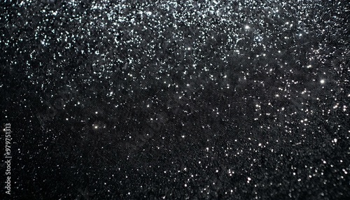 黒色のラメ・グリッターの背景画像（A background image of black glitter.）