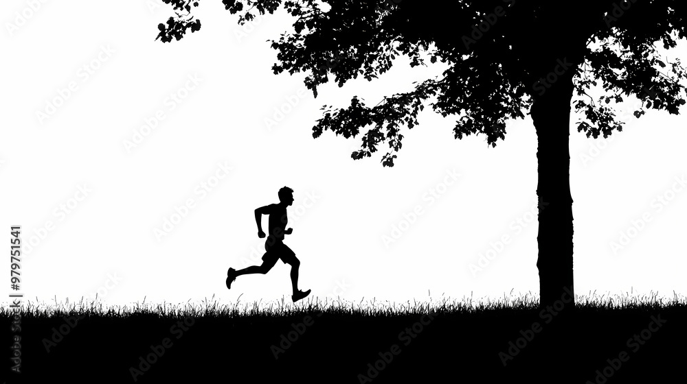Silhouette of a man running. Silhouette. Illustration Silhouette of a man running. Silhouette. Illustration