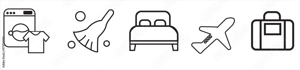 Hotel related icons. Hotel related vector illustration icon set Hotel related icons. Hotel related vector illustration icon set