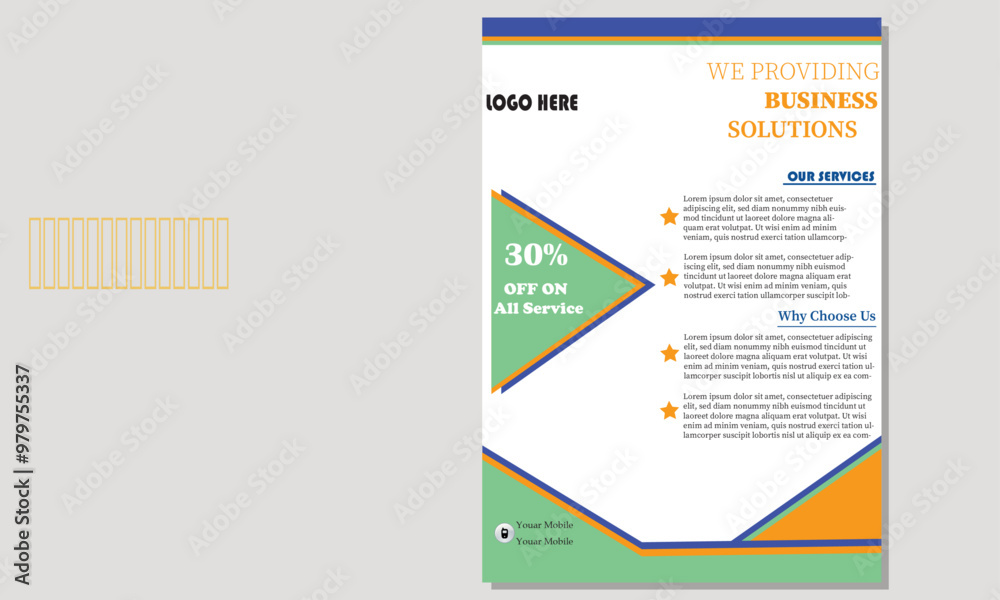 Creative professional modern corporate business printable geometric flyer design template in A4 Creative professional modern corporate business printable geometric flyer design template in A4