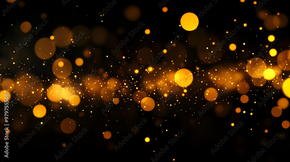Obraz premium Abstract Golden Bokeh Background with Defocused Lights and Sparkle Effect for Graphic Design Projects