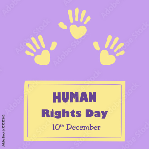 Human rights campaign lettering with hands photo