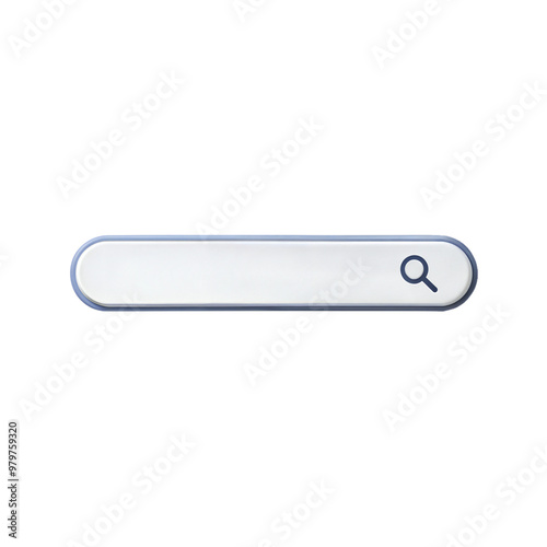 Search bar icon isolated on black, symbolizing internet browsing or digital searching functions. photo