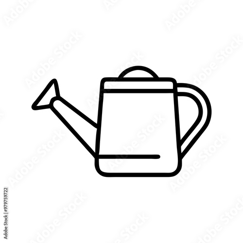Vector icon of a watering can for gardening and plant care design