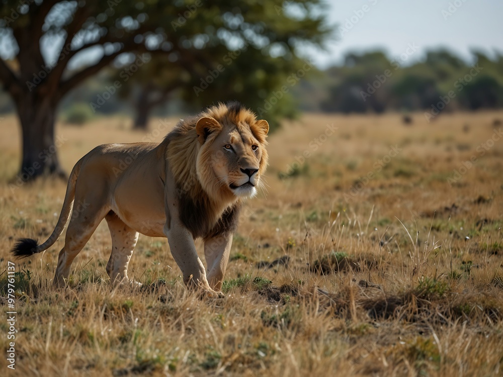 Lion in hunting mode, stalking its next meal. Lion in hunting mode, stalking its next meal.