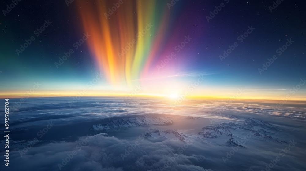 Antarctic magnetosphere, vibrant aurora Australis, polar lights. Antarctic magnetosphere, vibrant aurora Australis, polar lights.