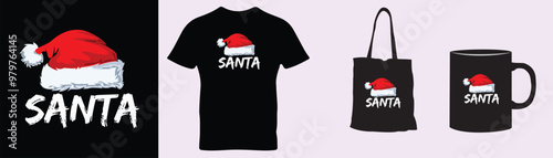 Merry Christmas t-Shirts, Summer Santa Shirt, Matching Family Christmas Shirts, Santa cap t-shirt, Christmas Joy,
 Family Shirt, Holiday Vacation Shirt, Merry Christmas Vector text.