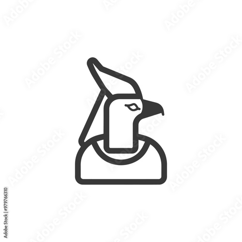 Line Art Illustration of the Egyptian God Horus