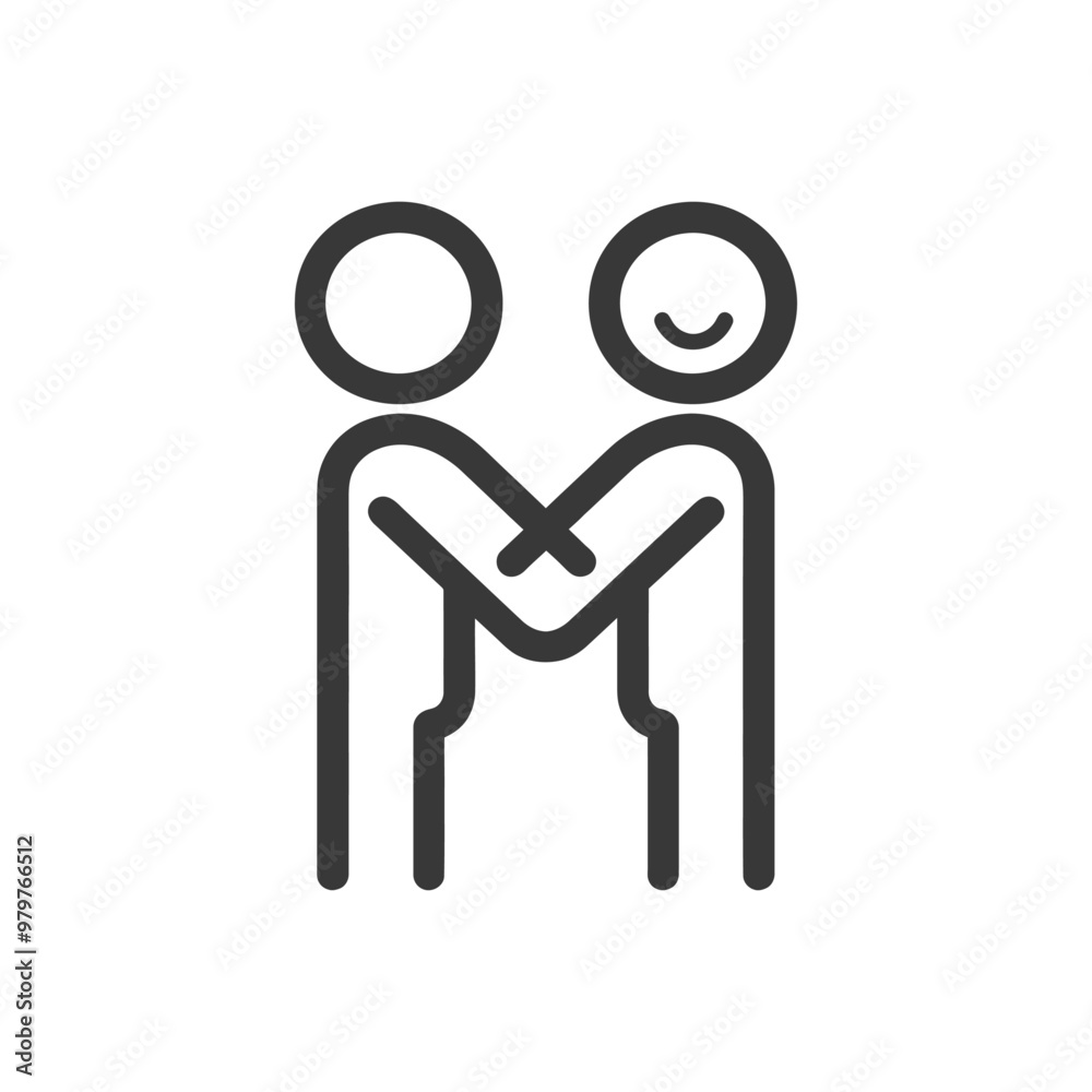 Line Art Illustration of Two People Hugging Line Art Illustration of Two People Hugging