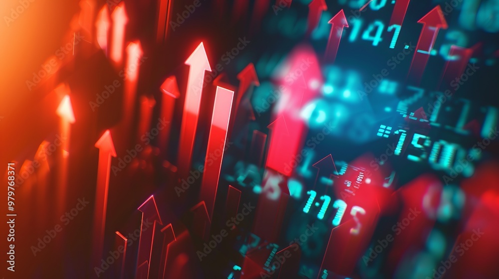 illustration of arrow up, market stocks background concept illustration of arrow up, market stocks background concept