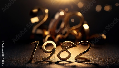 Obraz na płótnie Golden Numbers Displaying Significant Year 1982