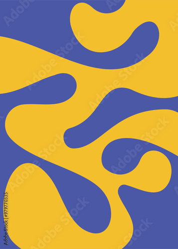 Abstract organic shapes, seamless pattern set. Vector art background in minimalist style wavy liquid distorted shapes, for art print, wall decor, covers, posters, flyers, magazines. ready to print