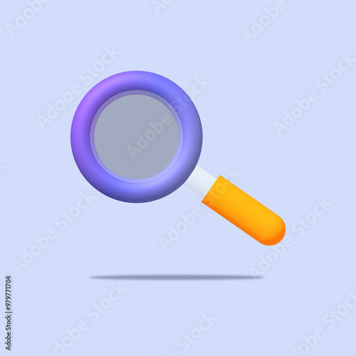 3D loupe icon for searching files