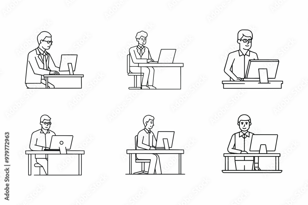 business people icon set business people icon set