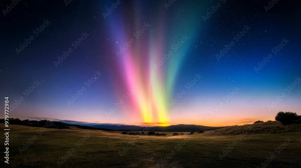 Aurora Australis, southern light phenomenon, polar spectacle.