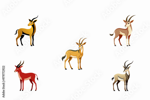 set of deer silhouettes