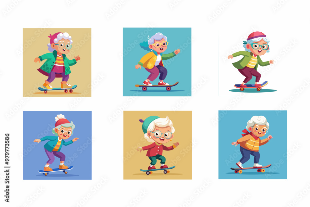 set of cartoon children set of cartoon children