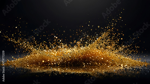 Golden Lights Glitter design Abstract background 