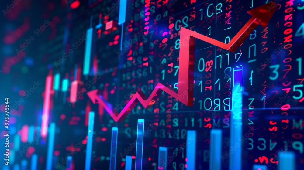 illustration of arrow up  market stocks background concept
