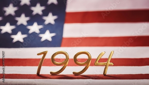 1994 Commemorative Year with American Flag photo