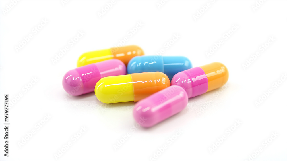 pharmaceuticals antibiotic pills medicine in different colors pharmaceuticals antibiotic pills medicine in different colors