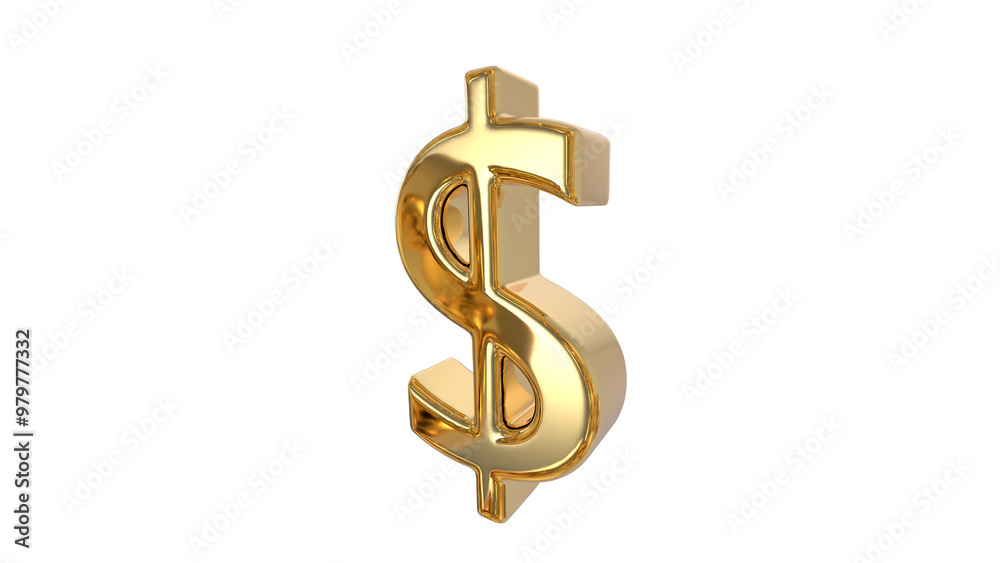 Dollar currency symbol of USA made of shiny gold - 3d Illustration, 3d rendering Dollar currency symbol of USA made of shiny gold - 3d Illustration, 3d rendering