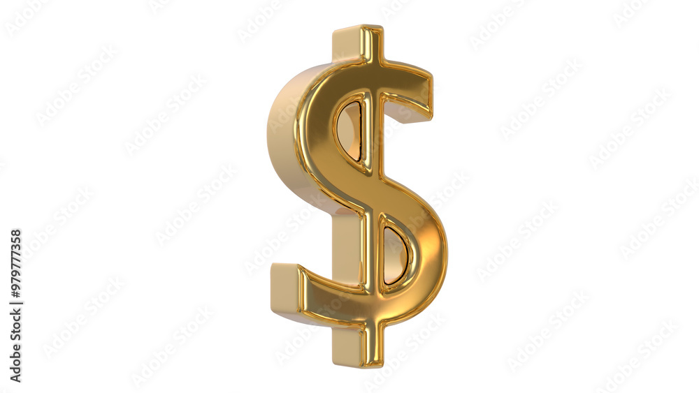 Dollar currency symbol of USA made of shiny gold - 3d Illustration, 3d rendering Dollar currency symbol of USA made of shiny gold - 3d Illustration, 3d rendering