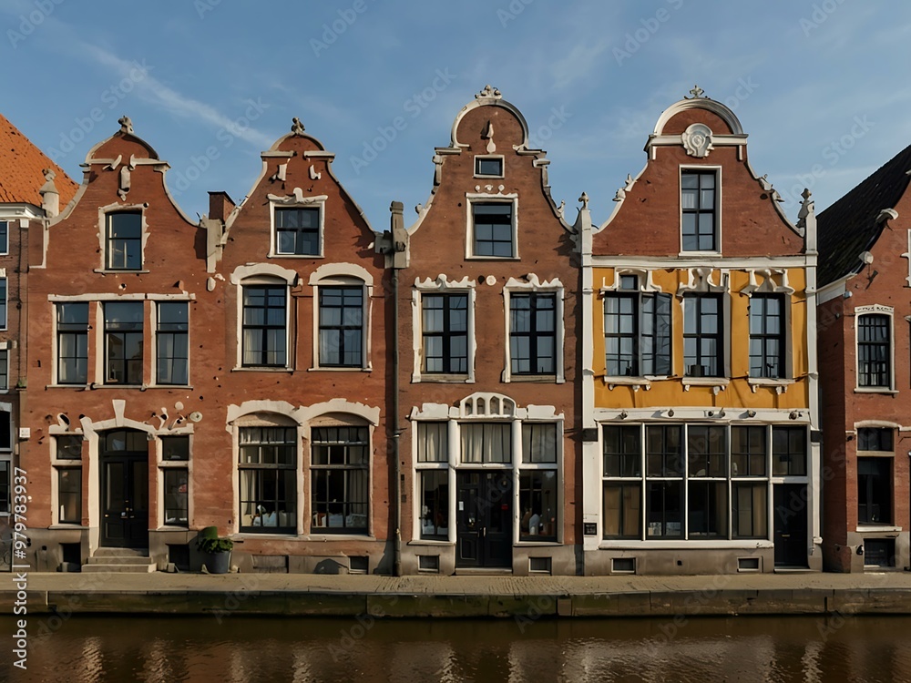 Fototapeta premium Old houses in Venlo's historical center, Netherlands.
