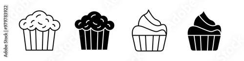 cup cake icon set