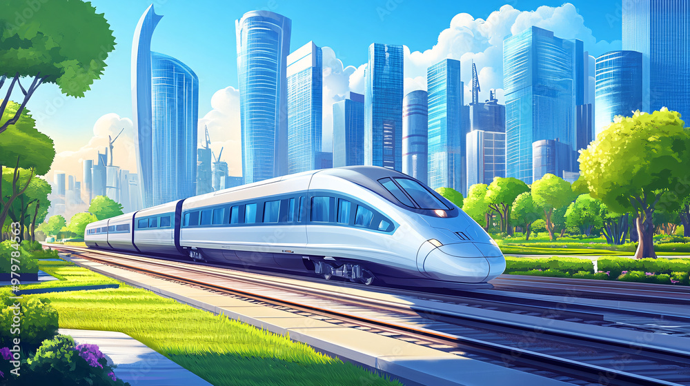 Naklejka premium Modern City Train