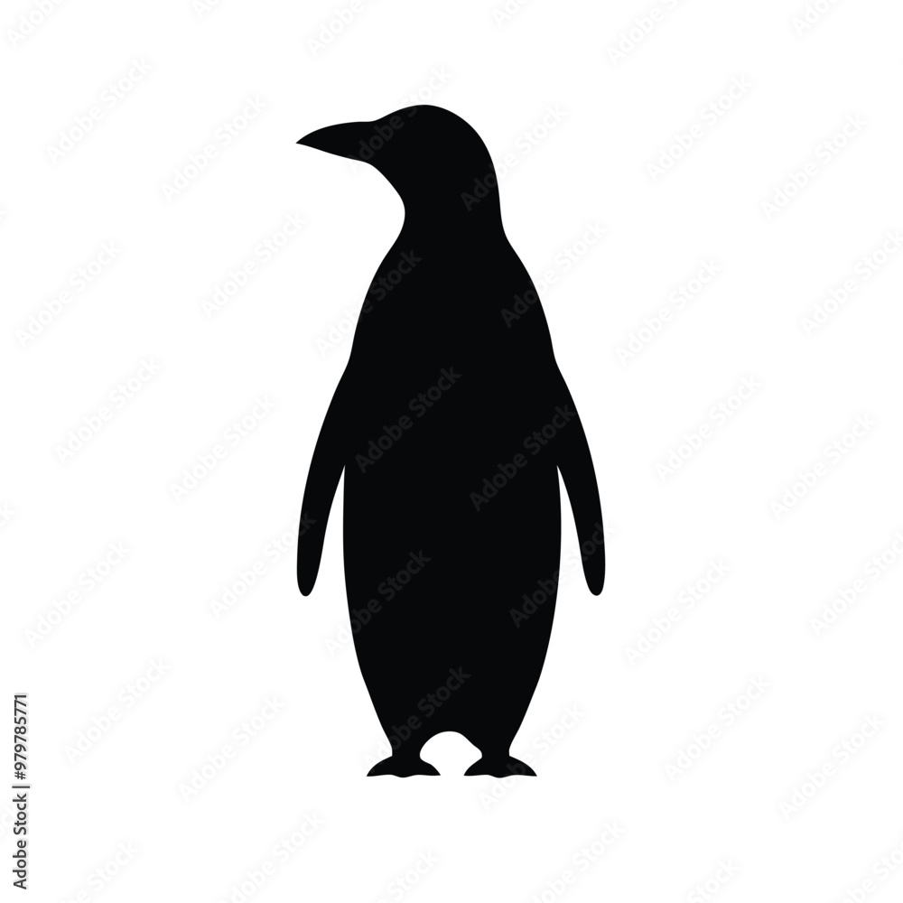 Obraz premium a Penguin, vector silhouette, isolated on white background 