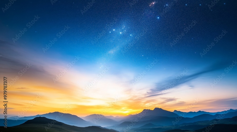 Night sky filled with stars, low horizon, thin clouds, calm darkness.