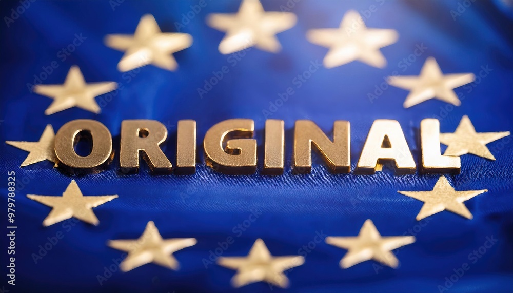 Fototapeta premium Original European Union Flag with Stars
