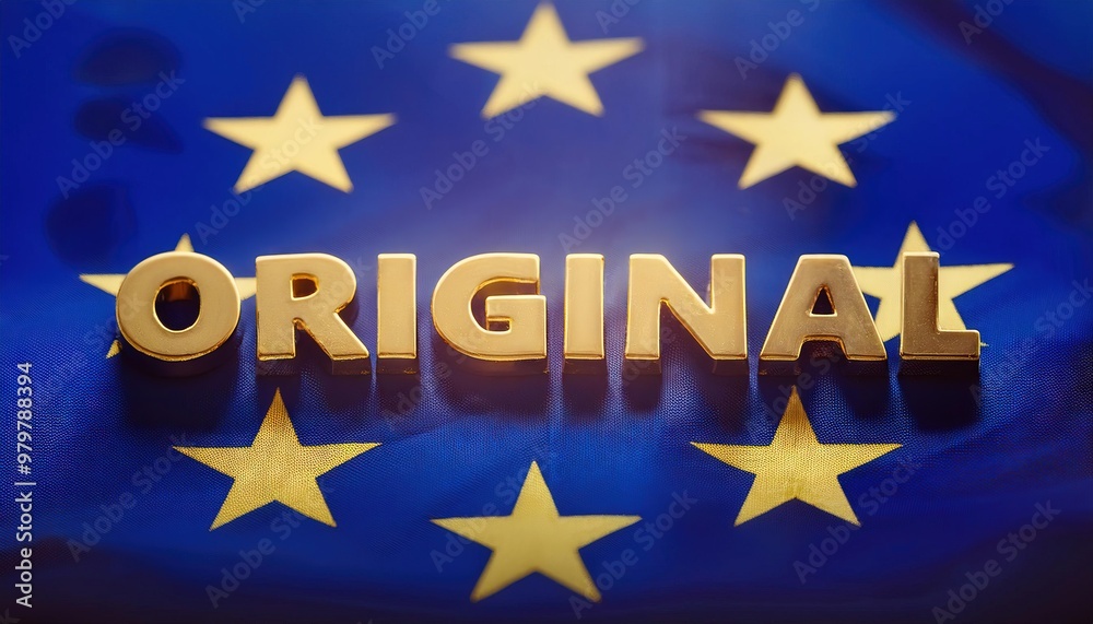 Fototapeta premium Original European Flag Design with Stars