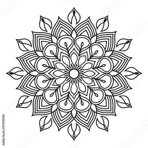 Circular pattern in the form of a mandala. Henna tattoos mandala. Mehndi style. Decorative pattern in oriental style. Ornamental luxury mandala pattern .