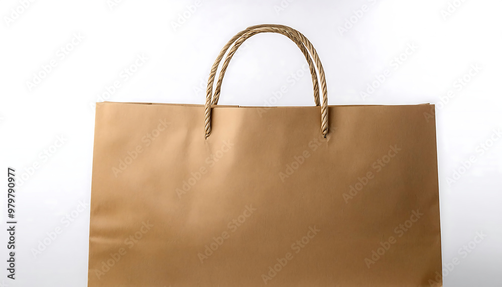 Empty paper bag – A simple eco-friendly shopping paper bag, isolated on a white background,_1(205) Empty paper bag – A simple eco-friendly shopping paper bag, isolated on a white background,_1(205)