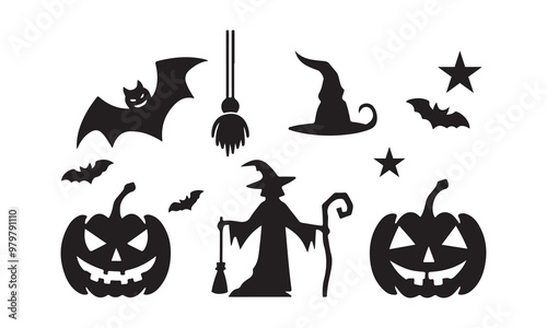 Halloween element, Vector Icon Set , symble icon , logotype , with white background