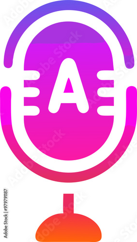 A modern and colorful microphone logo design featuring the letter "A" inside. Suitable for various applications, including podcasting, audio recording, and music production
