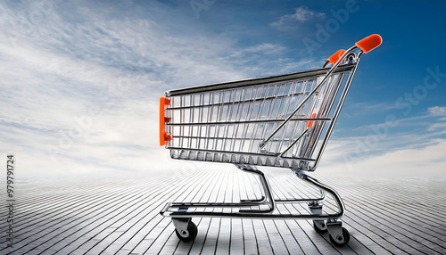 Wallpaper Mural  Empty shopping cart – A transparent PNG of a 3D shopping cart, often used in e-commerce or _1(209) Torontodigital.ca