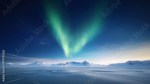 Polar aurora, Antarctic night, vibrant southern lights.